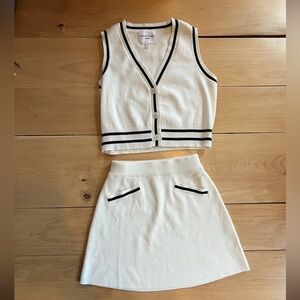 Cute two piece sweater vest skirt combo